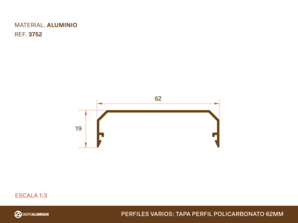 Perfil para Policarbonato