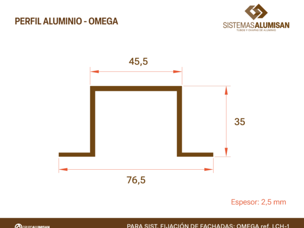 perfil aluminio fachadas omega