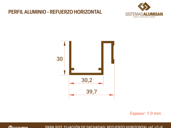 Perfil aluminio fachadas