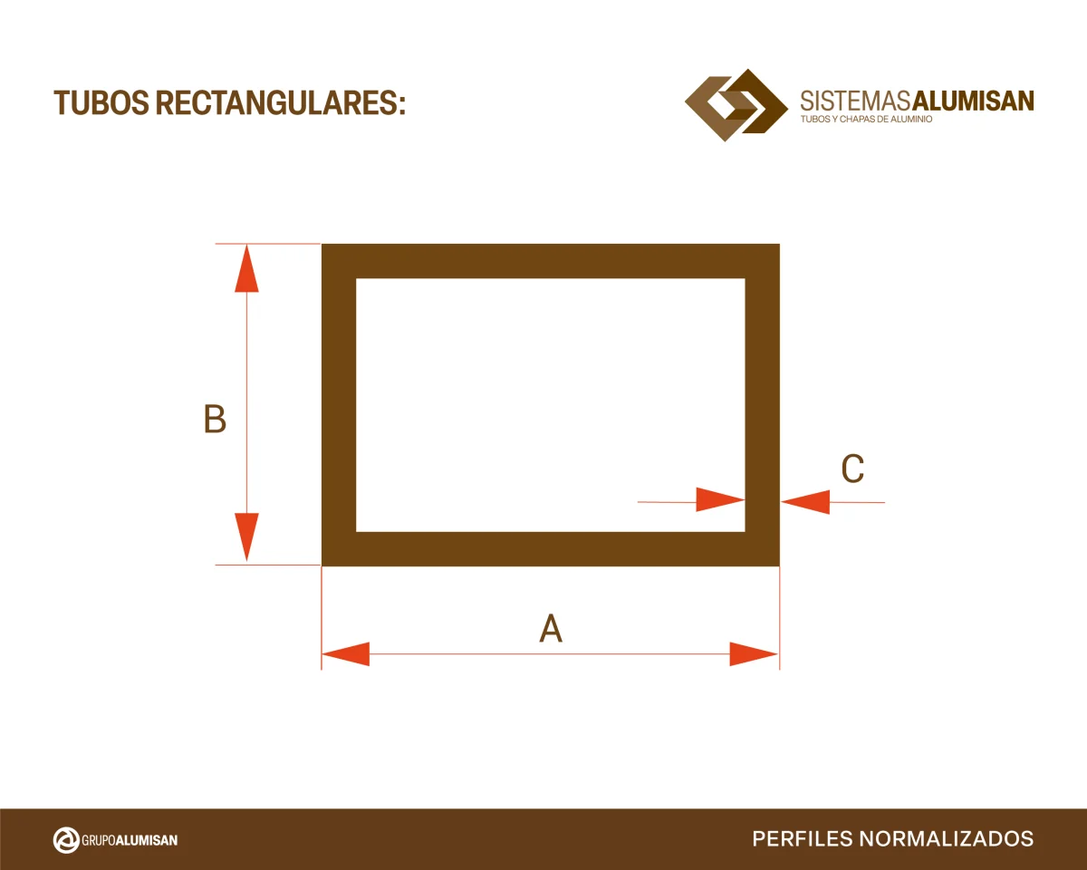 tubo rectangular aluminio