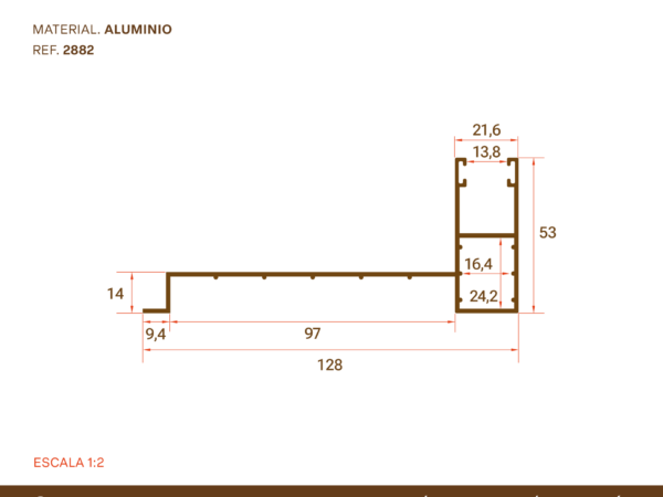 Guía aluminio