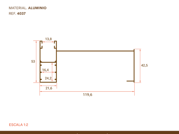 Guía aluminio