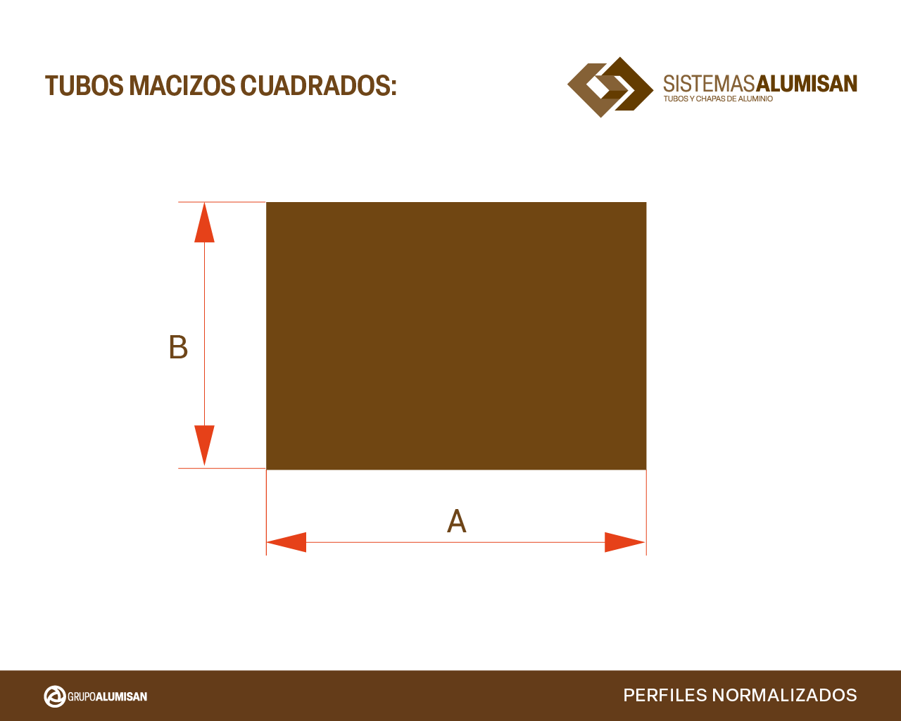 Tubos Macizos cuadrados de aluminio