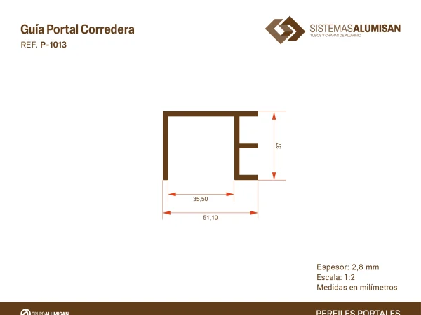guia portal corredera